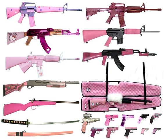 一堆粉红色的枪