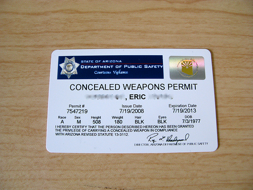 亚利桑那州隐蔽武器许可证