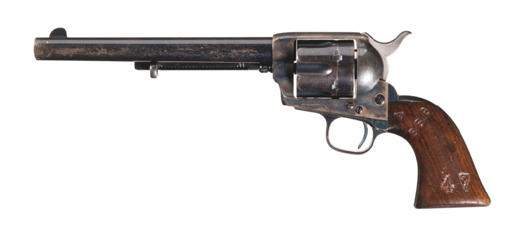 古董纽约民兵柯尔特单行动陆军左轮手枪在45柯尔特