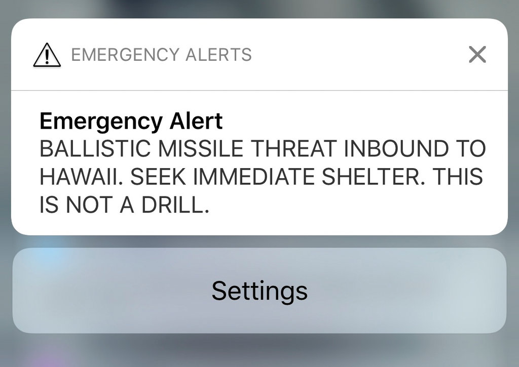 夏威夷弹道导弹警报
