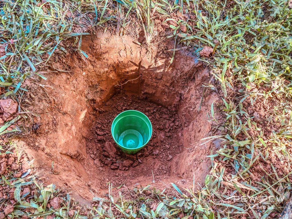 The same hole with a green cup in the bottom